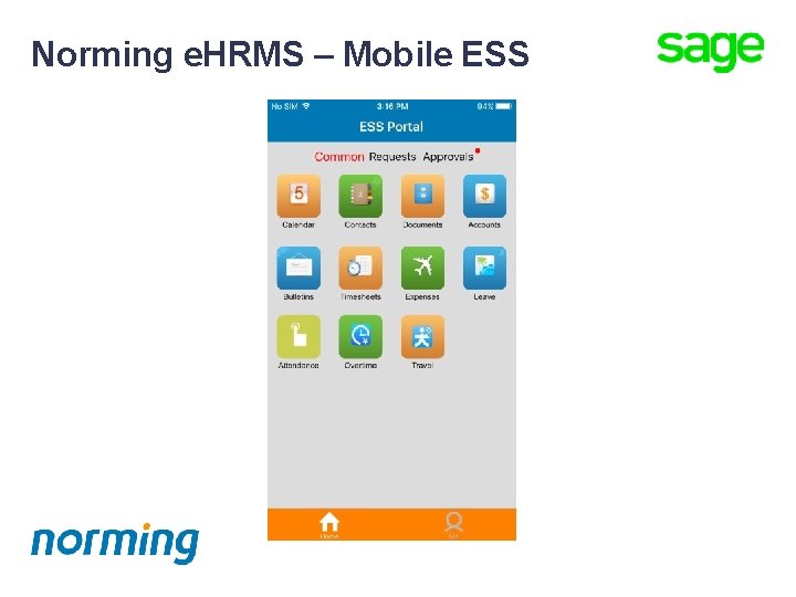 Norming e. HRMS – Mobile ESS 