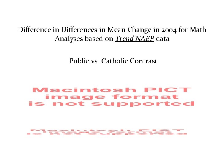 Difference in Differences in Mean Change in 2004 for Math Analyses based on Trend