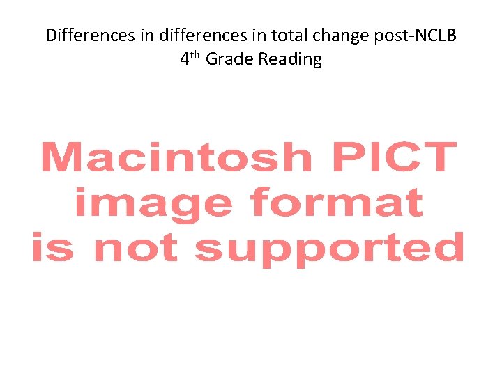 Differences in differences in total change post-NCLB 4 th Grade Reading 