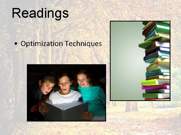 Readings • Optimization Techniques 