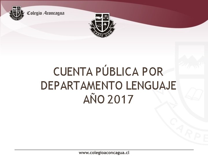 CUENTA PÚBLICA POR DEPARTAMENTO LENGUAJE AÑO 2017 