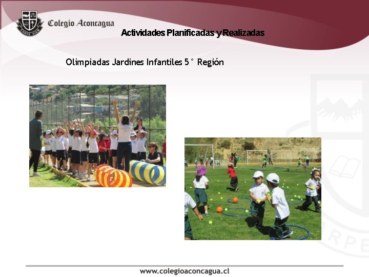 Actividades Planificadas y Realizadas Olimpiadas Jardines Infantiles 5° Región Actividades Planificadas y Realizadas Olimpiadas Jardines Infantiles 5° Región