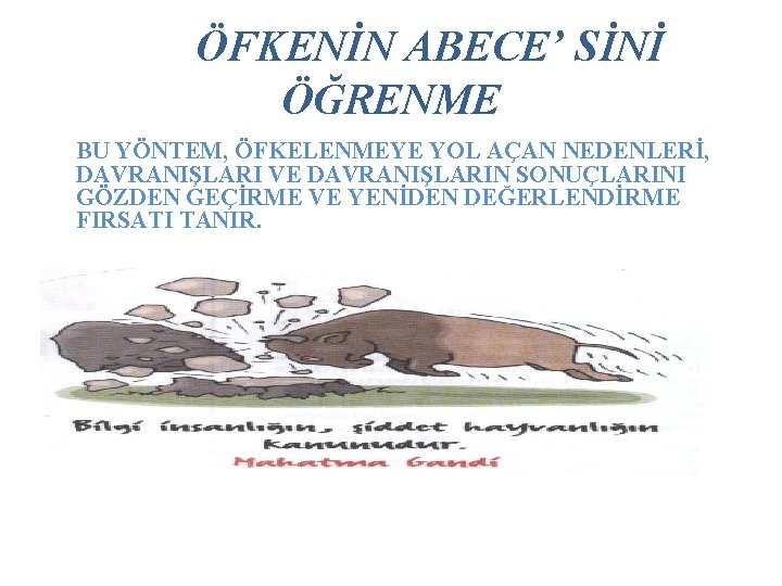 ÖFKENİN ABECE’ SİNİ ÖĞRENME BU YÖNTEM, ÖFKELENMEYE YOL AÇAN NEDENLERİ, DAVRANIŞLARI VE DAVRANIŞLARIN SONUÇLARINI