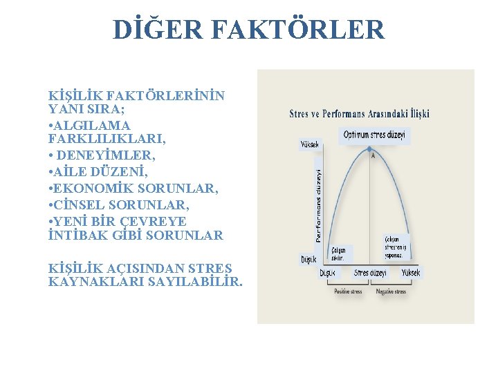 DİĞER FAKTÖRLER KİŞİLİK FAKTÖRLERİNİN YANI SIRA; • ALGILAMA FARKLILIKLARI, • DENEYİMLER, • AİLE DÜZENİ,