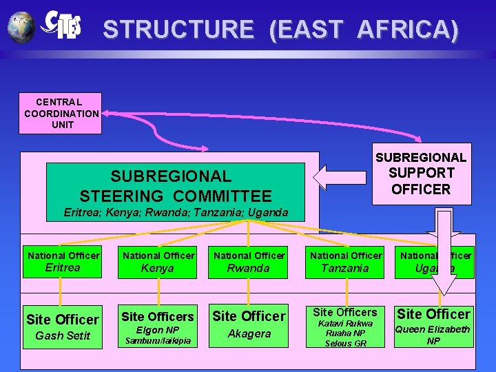 STRUCTURE (EAST AFRICA) CENTRAL COORDINATION UNIT SUBREGIONAL SUPPORT OFFICER SUBREGIONAL STEERING COMMITTEE Eritrea; Kenya;