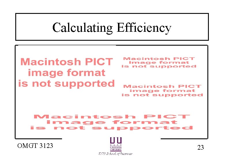 Calculating Efficiency OMGT 3123 23 