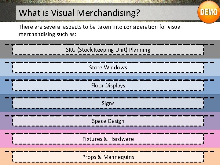 What is Visual Merchandising? There are several aspects to be taken into consideration for