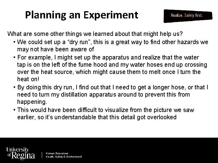 Planning an Experiment What are some other things we learned about that might help