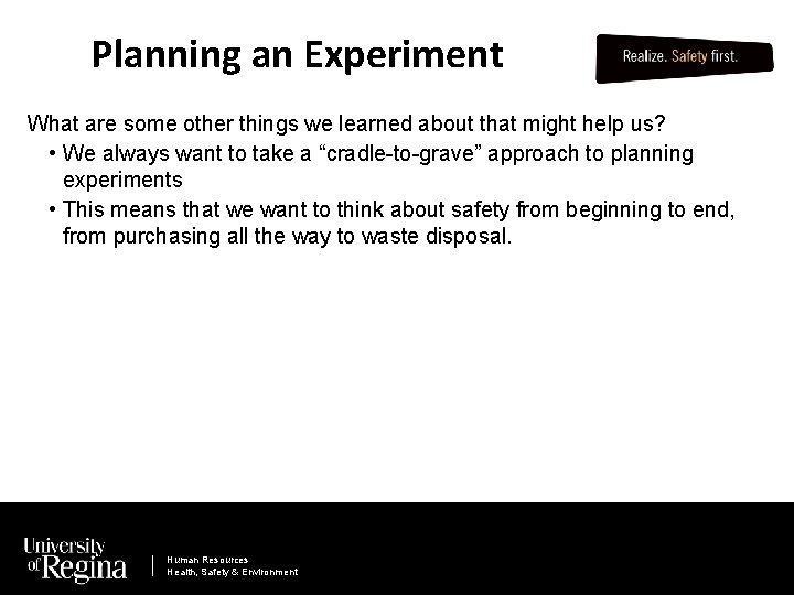Planning an Experiment What are some other things we learned about that might help