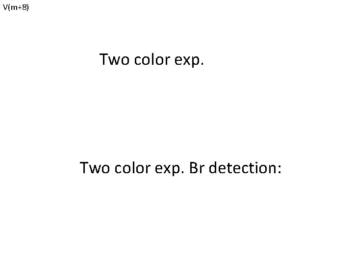 V(m+8) Two color exp. Br detection: 