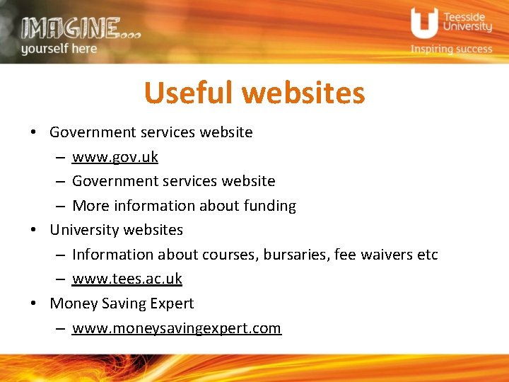Useful websites • Government services website – www. gov. uk – Government services website