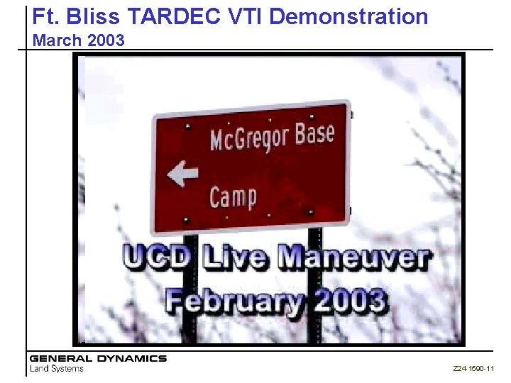 Ft. Bliss TARDEC VTI Demonstration March 2003 Z 24 -1590 -11 