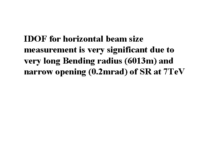 IDOF for horizontal beam size measurement is very significant due to very long Bending