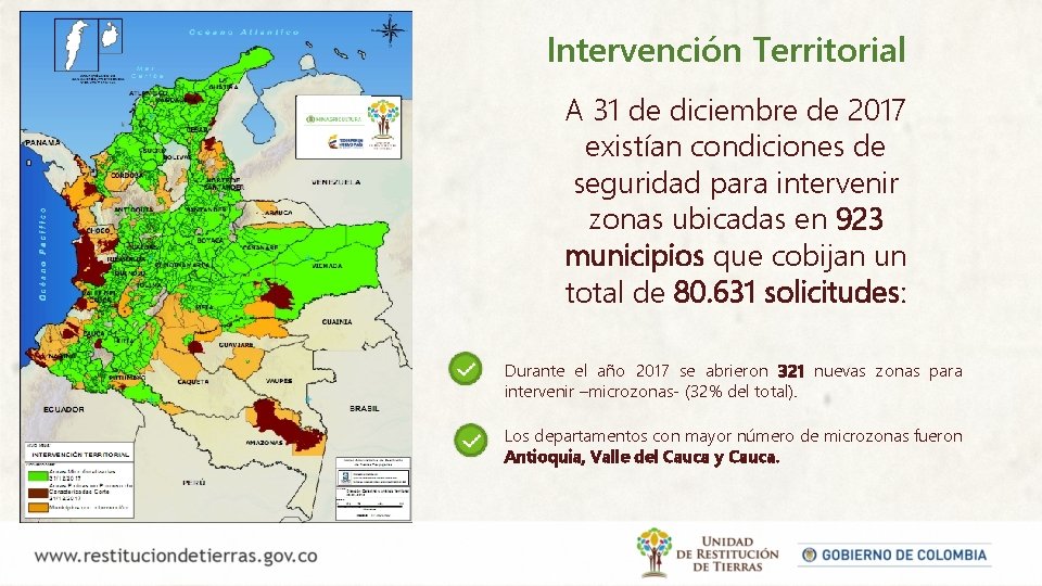 Intervención Territorial A 31 de diciembre de 2017 existían condiciones de seguridad para intervenir