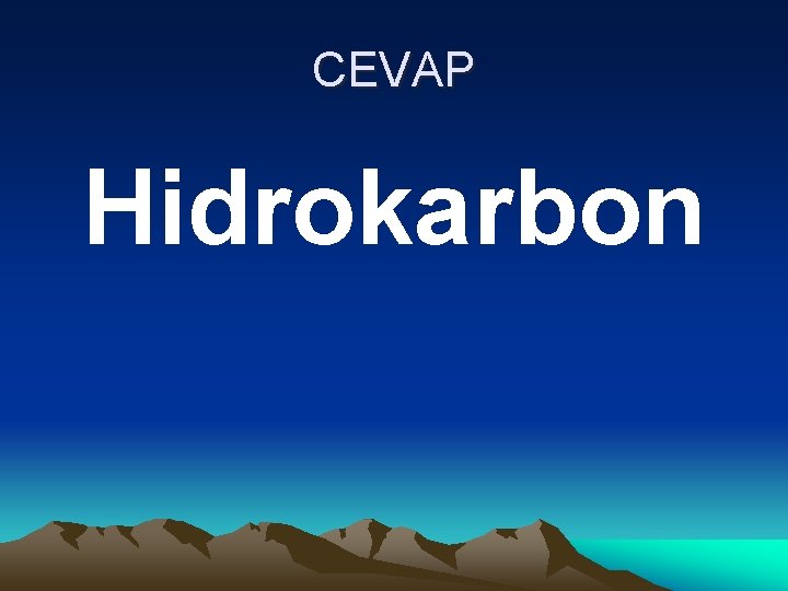 CEVAP Hidrokarbon 