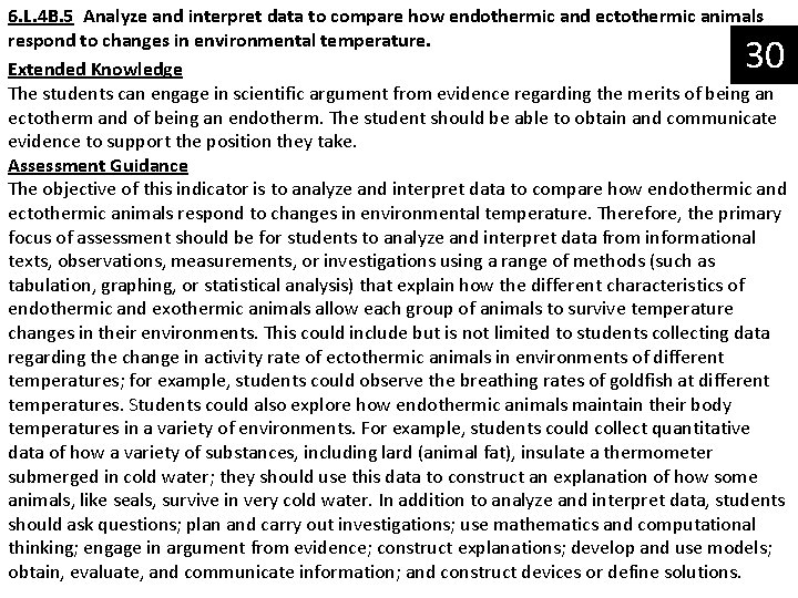 6. L. 4 B. 5 Analyze and interpret data to compare how endothermic and