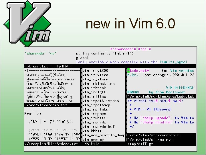 new in Vim 6. 0 