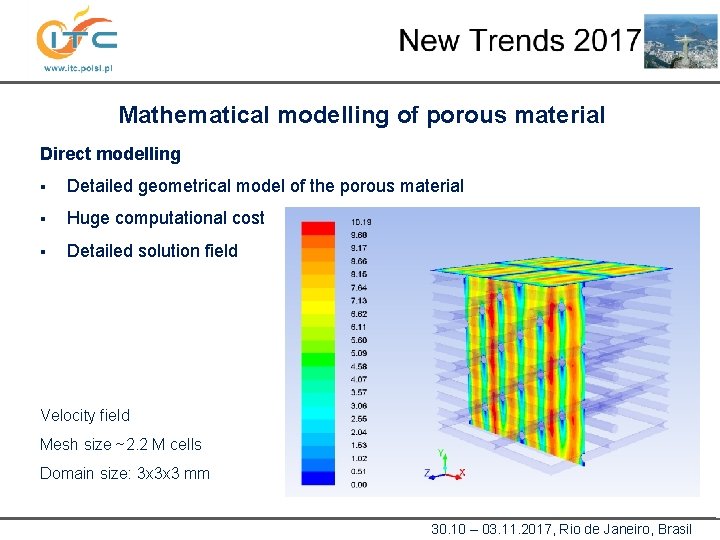 Mathematical modelling of porous material Direct modelling § Detailed geometrical model of the porous