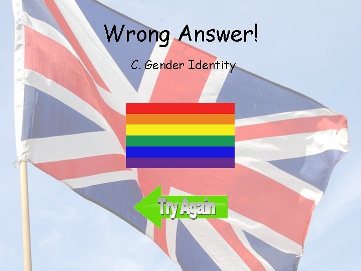 Wrong Answer! C. Gender Identity 
