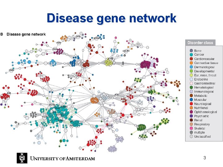Disease gene network UNIVERSITY OF A MSTERDAM 3 Disease gene network UNIVERSITY OF A MSTERDAM 3
