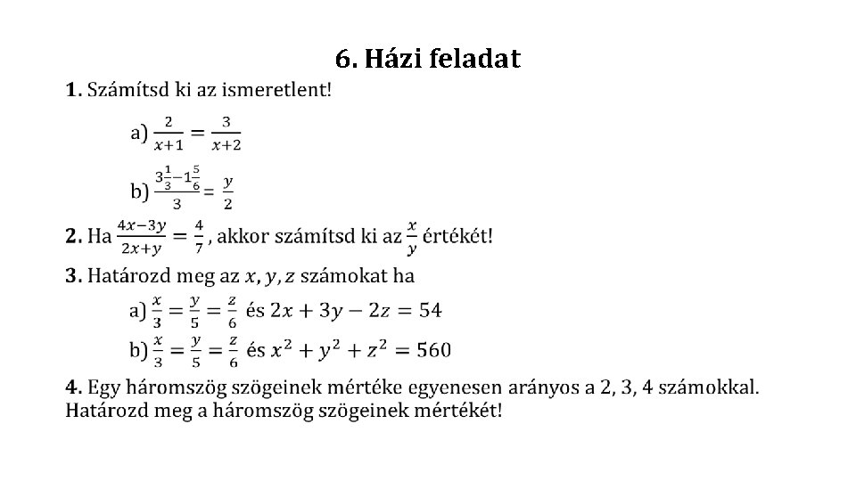 6. Házi feladat • 