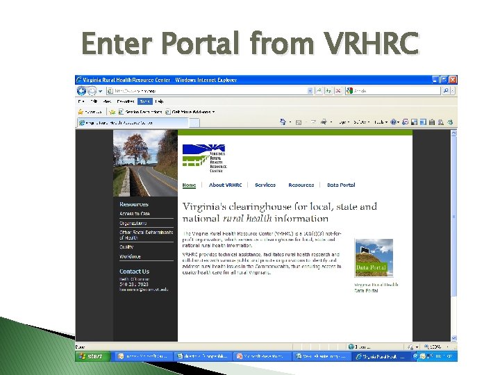 Enter Portal from VRHRC 
