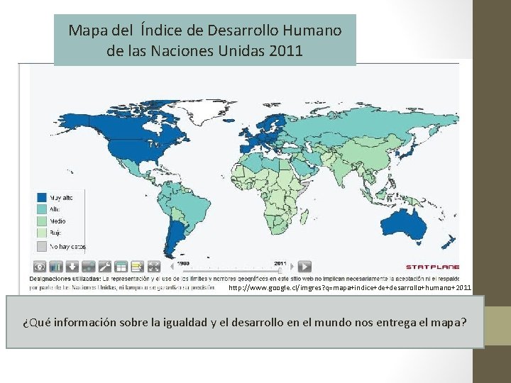 Mapa del Índice de Desarrollo Humano de las Naciones Unidas 2011 http: //www. google.