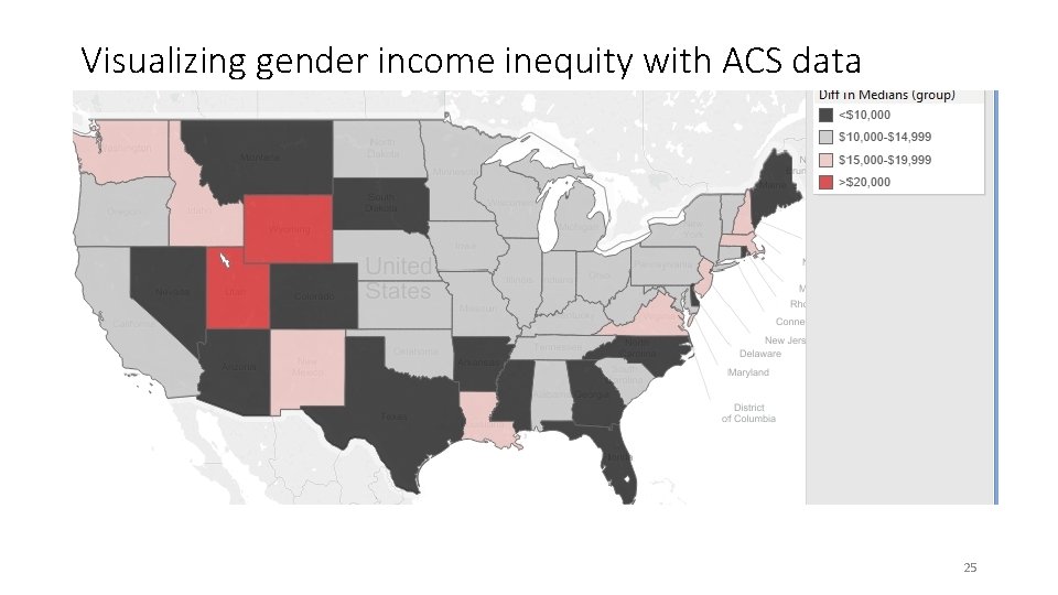 Visualizing gender income inequity with ACS data 25 