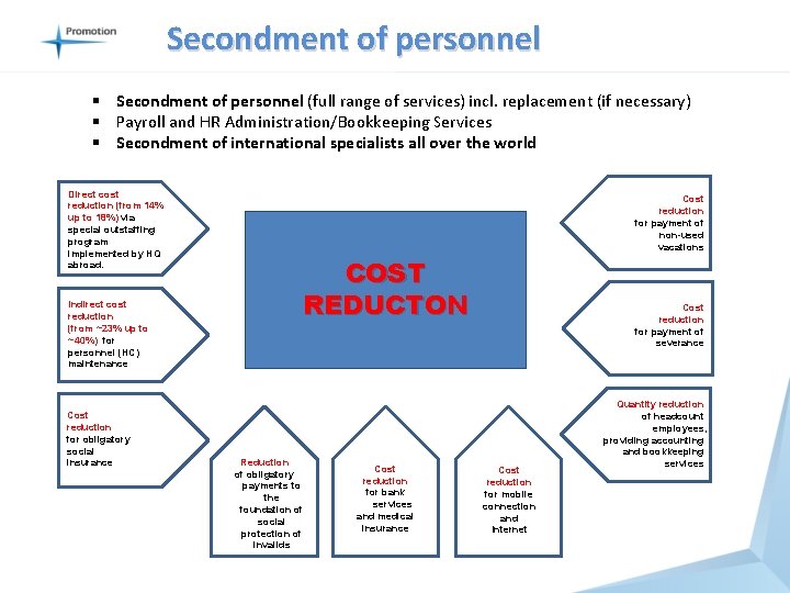 Secondment of personnel § Secondment of personnel (full range of services) incl. replacement (if