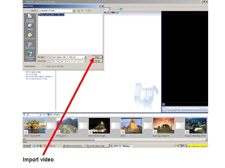 Import video 