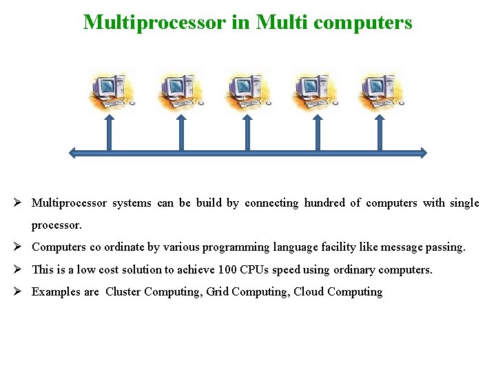 Multiprocessor in Multi computers Ø Multiprocessor systems can be build by connecting hundred of