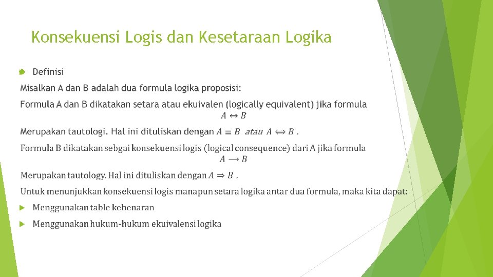 Konsekuensi Logis dan Kesetaraan Logika 