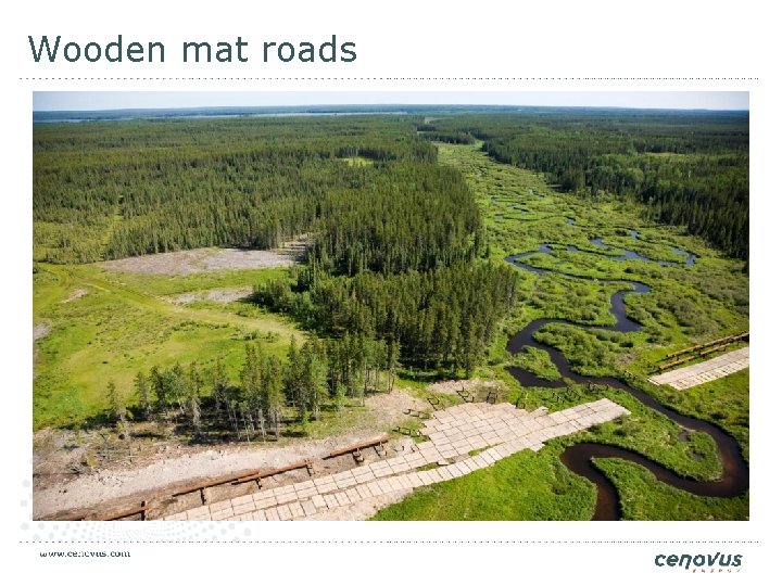 Wooden mat roads 