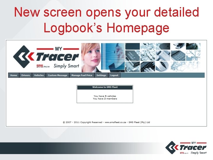 New screen opens your detailed Logbook’s Homepage 