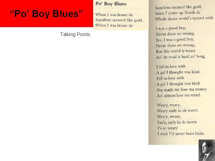 “Po’ Boy Blues” Talking Points 