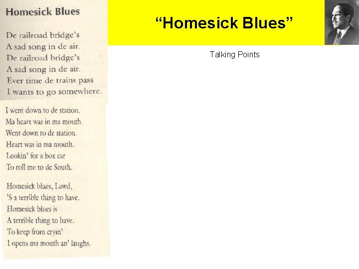 “Homesick Blues” Talking Points 