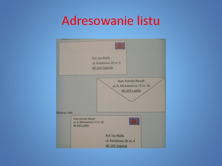 Adresowanie listu 