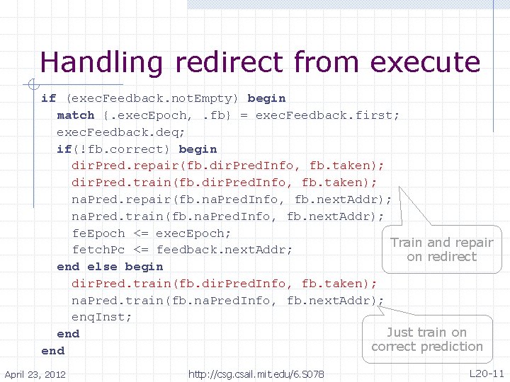 Handling redirect from execute if (exec. Feedback. not. Empty) begin match {. exec. Epoch, Handling redirect from execute if (exec. Feedback. not. Empty) begin match {. exec. Epoch,