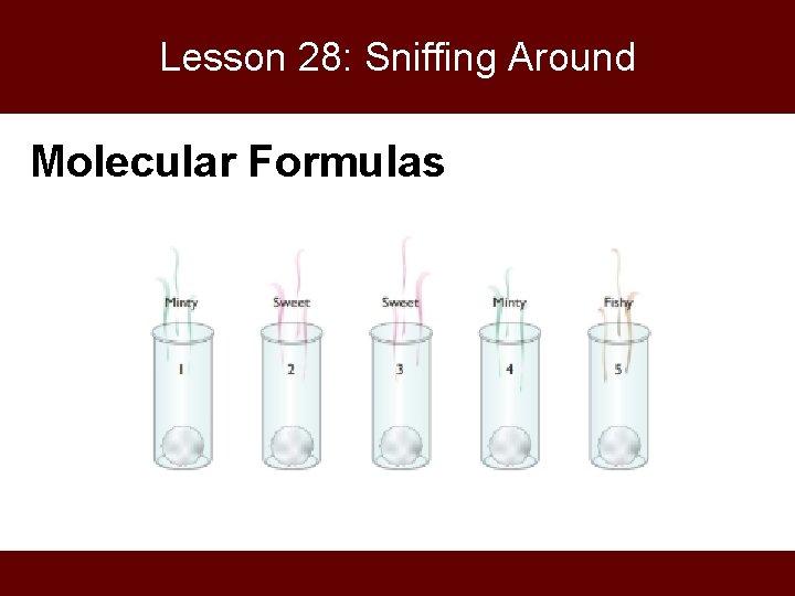 Lesson 28: Sniffing Around Molecular Formulas 