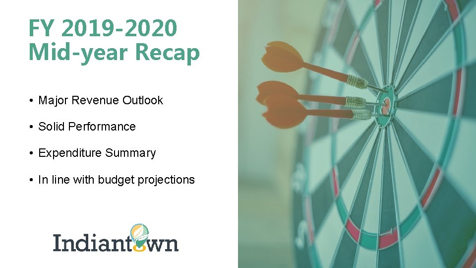 FY 2019 -2020 Mid-year Recap • Major Revenue Outlook • Solid Performance • Expenditure