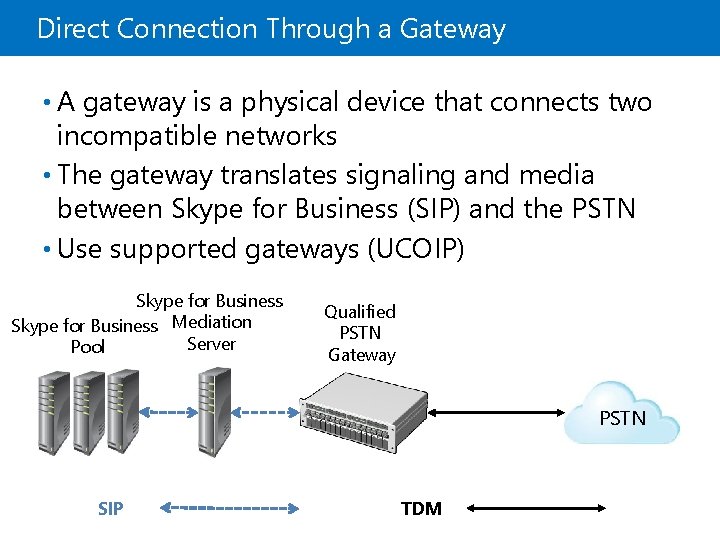 Direct Connection Through a Gateway • A gateway is a physical device that connects