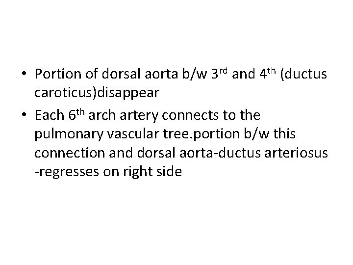  • Portion of dorsal aorta b/w 3 rd and 4 th (ductus caroticus)disappear