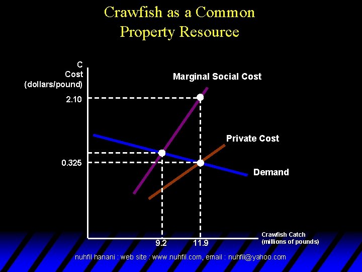 Crawfish as a Common Property Resource C Cost (dollars/pound) Marginal Social Cost 2. 10