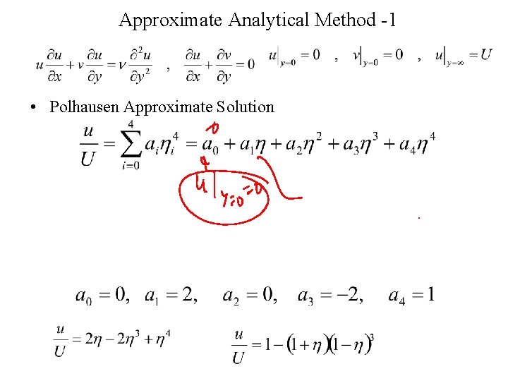Approximate Analytical Method -1 • Polhausen Approximate Solution 