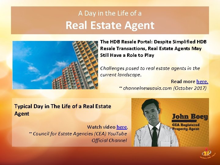 A Day in the Life of a Real Estate Agent The HDB Resale Portal: