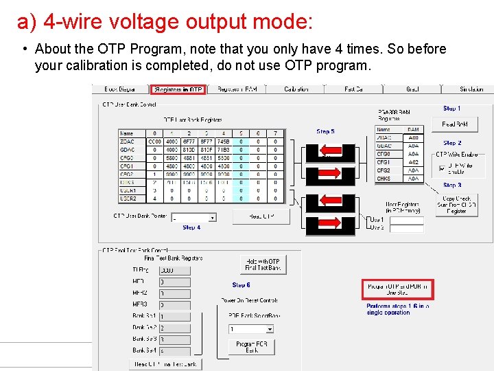 a) 4 -wire voltage output mode: • About the OTP Program, note that you