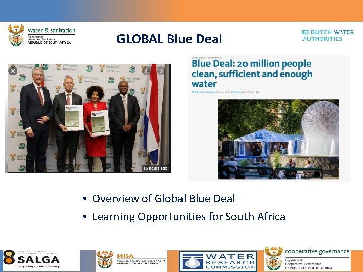 GLOBAL Blue Deal • Overview of Global Blue Deal • Learning Opportunities for South