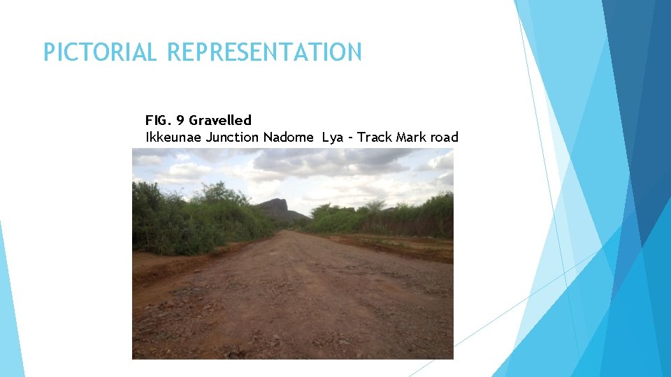 PICTORIAL REPRESENTATION FIG. 9 Gravelled Ikkeunae Junction Nadome Lya – Track Mark road 