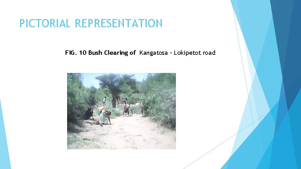 PICTORIAL REPRESENTATION FIG. 10 Bush Clearing of Kangatosa – Lokipetot road 