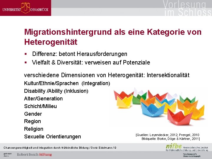 Migrationshintergrund als eine Kategorie von Heterogenität § Differenz: betont Herausforderungen § Vielfalt & Diversität: